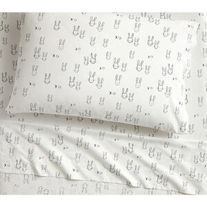 Emily & Merritt Pottery Barn Kids Organic Cotton Bunny Twin Fitted & Flat Sheet